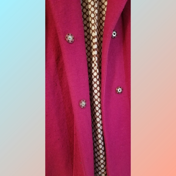 Unbranded X-Small Magenta Wool Coat - Picture 5 of 10